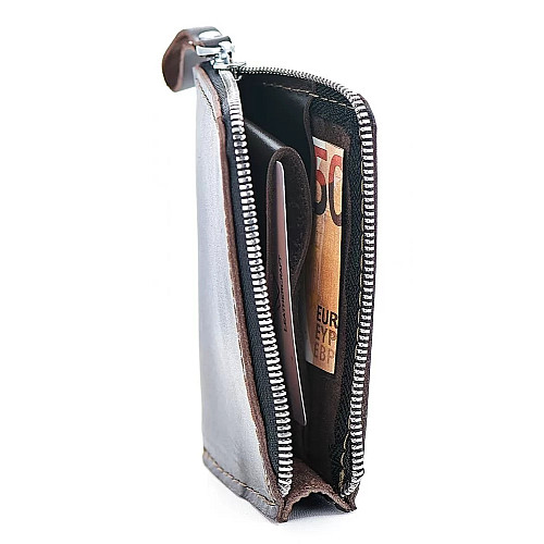Кожаный кошелек Skin and Skin Zipper S 13х10 см Коричневый (SW05BR)