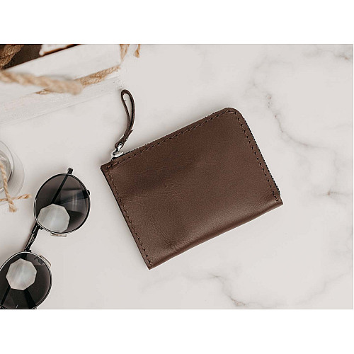 Кожаный кошелек Skin and Skin Zipper S 13х10 см Коричневый (SW05BR)