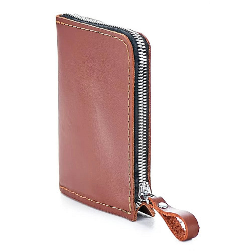 Шкіряний гаманець Skin and Skin Zipper S 13х10 см Коньячний (SW05CO)