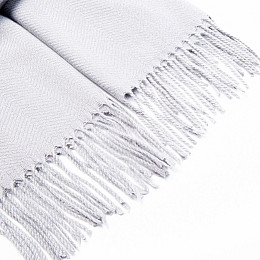 Палантин чоловічий однотонний ялинка вовна з поліестером GAYNOR 254-879 LuckyLOOK 67х181 Сірий