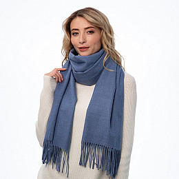 Палантин чоловічий однотонний кашемір WOODY 254-749 LuckyLOOK 71х190 Синій