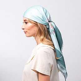 Хустка жіноча з малюнком бавовна ЕСТІ 387-638 LuckyLOOK 95х95 Зелений