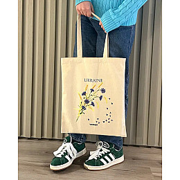 Экошопер BookOpt BK4020 Ukraine Васильки и колосья бежевый