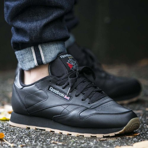 Мужские кожаные кроссовки Reebok Classic Leather Черный 42,5 (525942554)
