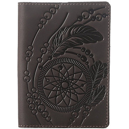 Обложка на паснорт SHVIGEL 13793 из винтажной кожи Коричневвя, Коричневый