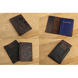 Обложка на паснорт SHVIGEL 13793 из винтажной кожи Коричневвя, Коричневый