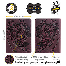 Обложка на паспорт SHVIGEL 13835 Бордовый, Бордовый