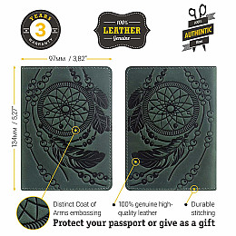 Обложка на паспорт SHVIGEL 13836 Зеленая, Зеленый