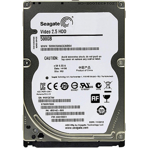Накопичувач HDD 2.5" SATA 500Gb Seagate, 16Mb, 5400rpm, Video Refubrished (ST500VT000)
