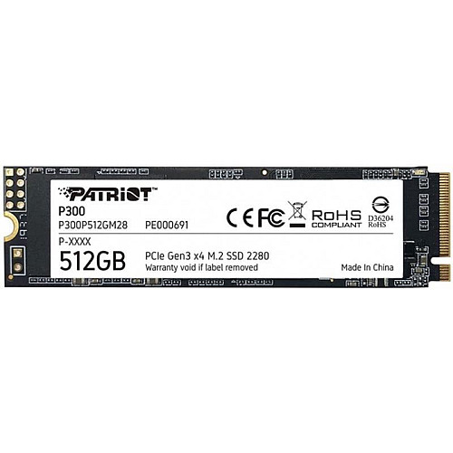Накопитель SSD 512GB Patriot P300 M.2 2280 PCIe NVMe 3.0 x4 TLC (P300P512GM28)