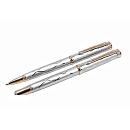 Набор ручек Gianni Terra шариковая и перьевая Серебристый (HH122/B-F(silver))