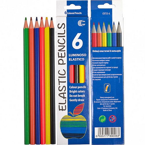 Карандаши 6 цветов Metr+ CR755-6 Luminoso elastico "С"