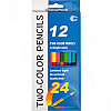 Карандаши Metr+ 12шт/24 цвета "Two-color" "С" CR12/24