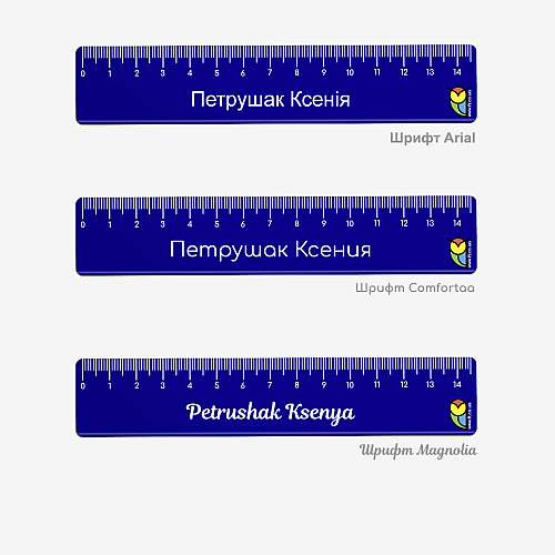 Именная линейка FairyTale 15 см Синий (FTRL15BLUE)