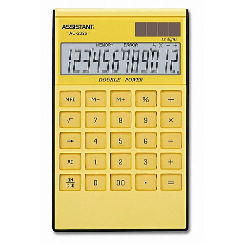 Калькулятор ASSISTANT АС02326 yellow 12 разрядов Желтый