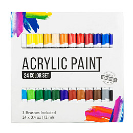 Набор акриловых красок для рисования Yover AcriLyc Paint 24 цвета в тубах по 12 мл.