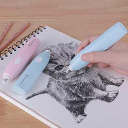 Електричний ластик TENWIN зі змінними запасними гумками Ø 5 мм і Ø 2,3 мм