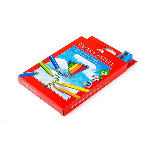 Цветные карандаши Faber-Castell 30 цветов трехгранные JUMBO