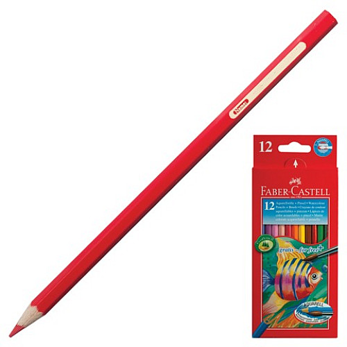 Карандаши акварельные с кисточкой Faber Castell 12 цветов