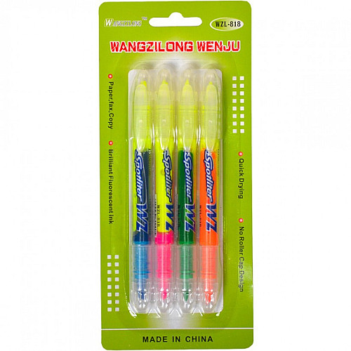 Набор текстовыделителей Color-it 818-4 2-х сторонние 4 цвета