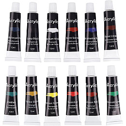 Набор акриловых красок WORISON 12 цветов в тубах по 12 мл