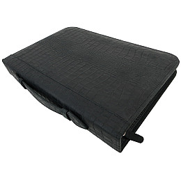 Деловая папка для документов из кожи под крокодила Portfolio Черный (Port1021 croco black)