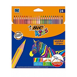 Карандаши цветные BIC evolution stripes 24 цвета (3086123499133)