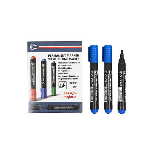 Маркер синій COLOR-IT 8004Blue Diamont "C" в упаковці 12 шт