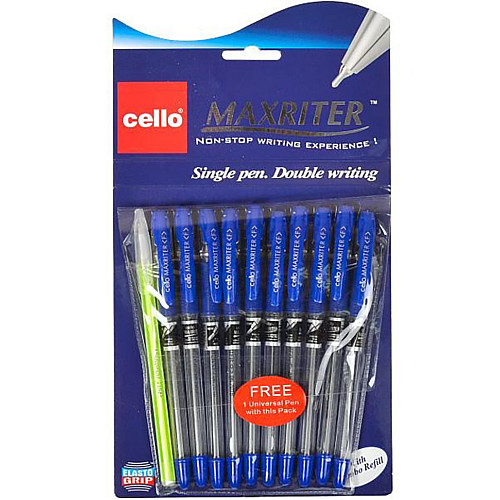 Ручка олійна MAXRITER Cello 727+1Blue синя 10 штук в упаковці