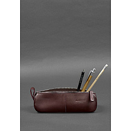 Кожаный пенал-несессер (футляр для очков) 4.0 Бордовый BlankNote