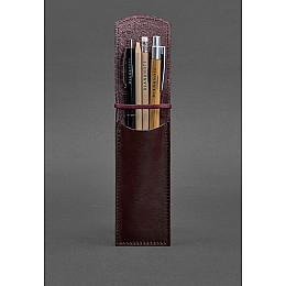 Кожаный чехол для ручек 1.0 бордовый BlankNote