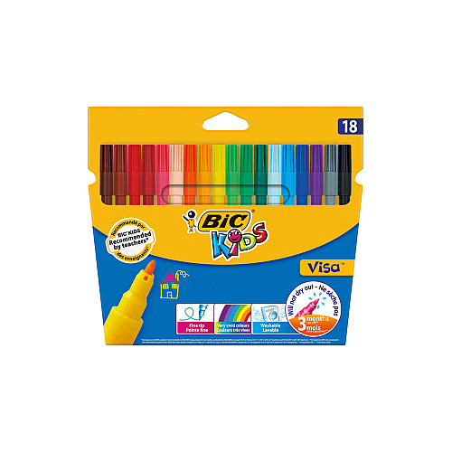 Фломастеры BIC Visa 18 цветов 18 шт (3270220002765)