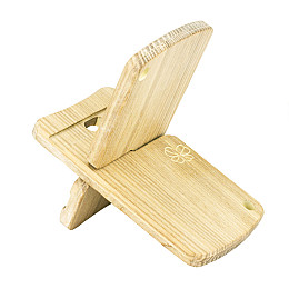 Деревянная подставка для телефона Клевер с чехлом Minkovka Древесина ясеня 13 см/8 см Топленое молоко (27359)