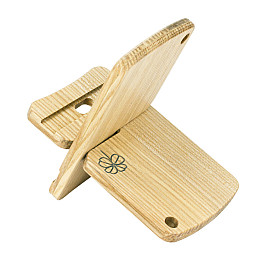 Деревянная подставка для телефона Клевер с чехлом Minkovka Древесина ясеня 13 см/8 см Натуральное дерево (27361)