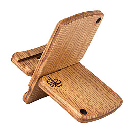 Деревянная подставка для телефона Клевер с чехлом Minkovka Древесина ясеня 13 см/8 см Черешня (27363)