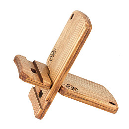 Деревянная подставка для телефона Клевер с чехлом Minkovka Древесина ясеня 13 см/8 см Черешня (27363)