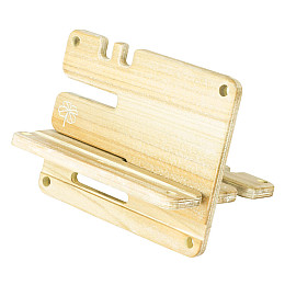 Деревянная подставка для телефона Клевер большая С чехлом Minkovka Древесина черешни 16 см/13 см Топленое молоко (27366)