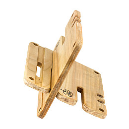 Деревянная подставка для телефона Клевер большая С чехлом Minkovka Древесина черешни 16 см/13 см Натуральный (27367)