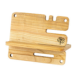 Деревянная подставка для телефона Клевер большая С чехлом Minkovka Древесина черешни 16 см/13 см Натуральный (27367)