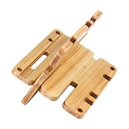 Деревянная подставка для телефона большая С чехлом Minkovka Древесина черешни 16 см/13 см Натуральный (27368)