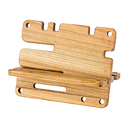 Деревянная подставка для телефона большая С чехлом Minkovka Древесина черешни 16 см/13 см Натуральный (27368)