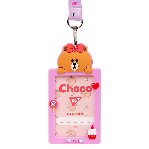 Бейдж силиконовый на ленте YES Line Friends. Choco (940300)