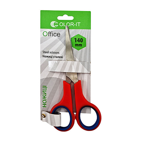 Ножиці канцелярські №5 Scissors "C" Color-it 89466 14 см Червоний