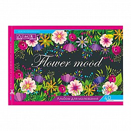 Альбом для рисования Апельсин АМП-С-40 скоба с перефорацией 40 листов Flower mood