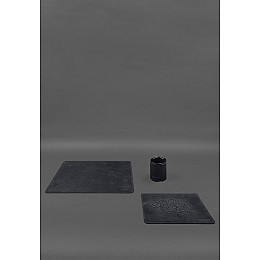 Настольный набор из натуральной кожи  5.0 с картой Украины Синий Crazy Horse BlankNote