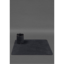 Настольный набор из натуральной кожи  5.0 с картой Украины Синий Crazy Horse BlankNote