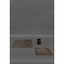 Настольный набор из натуральной кожи 5.0 с картой Украины Темно-коричневый Crazy Horse BlankNote