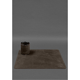 Настольный набор из натуральной кожи 5.0 с картой Украины Темно-коричневый Crazy Horse BlankNote