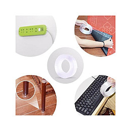 Многоразовая крепежная клейкая лента двухсторонняя Ivy Grip Tape 3 м Прозрачная