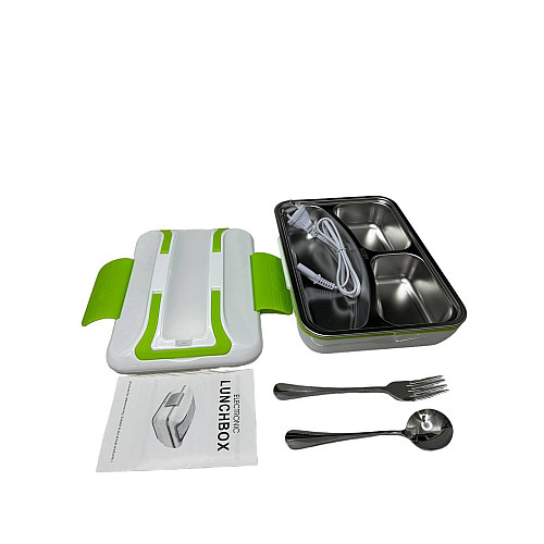 Умный электрический судочек с подогревом еды Lunch Box от сети 220 V 820 мл Зеленый (1937472004)